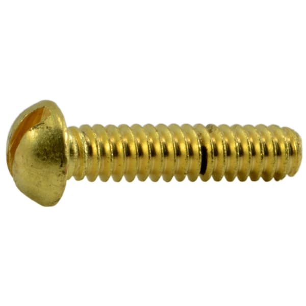 Midwest Fastener #4-40 x 1/2 in Slotted Round Machine Screw, Plain Brass, 48 PK 62174 - main